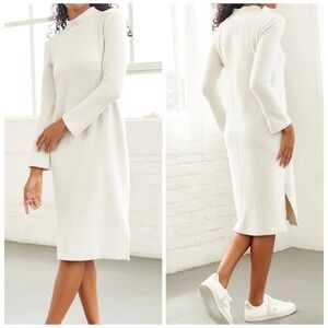 Amour Vert Womens Heathered Oat Midi Sweater Dress Size‎ XS Organic Sustainable